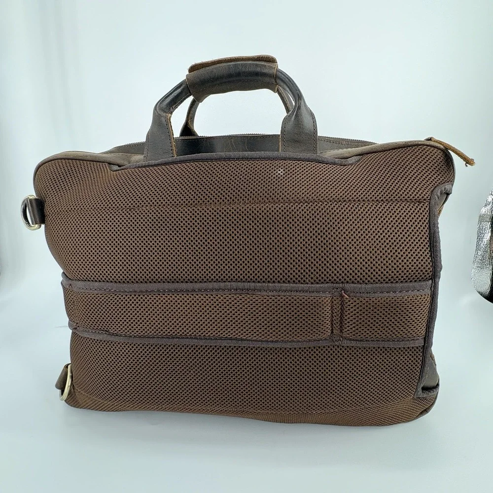 TIDING Genuine Leather Briefcase Brown Backpack Convertible